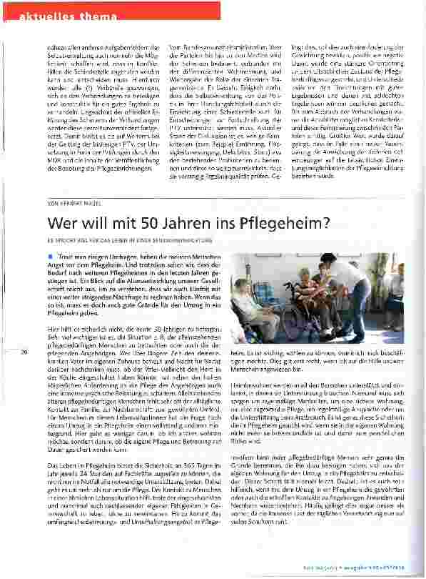 Vorschauseite 3: Verhandlungen zur Weiterentwicklung der Pflegenoten vorerst gescheitert
