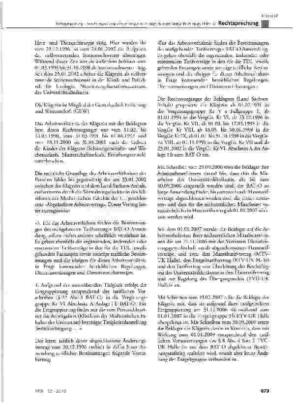 Vorschauseite 2: Höhergruppierung - Bewährungsaufstieg von der VergGr. Kr VI Fallgr. 16 in die VergCr. Kr VII Fallgr. 14 BAT-OBGB § 133, § 157, § 613a Abs. 1; TVC § 4 Abs. 1