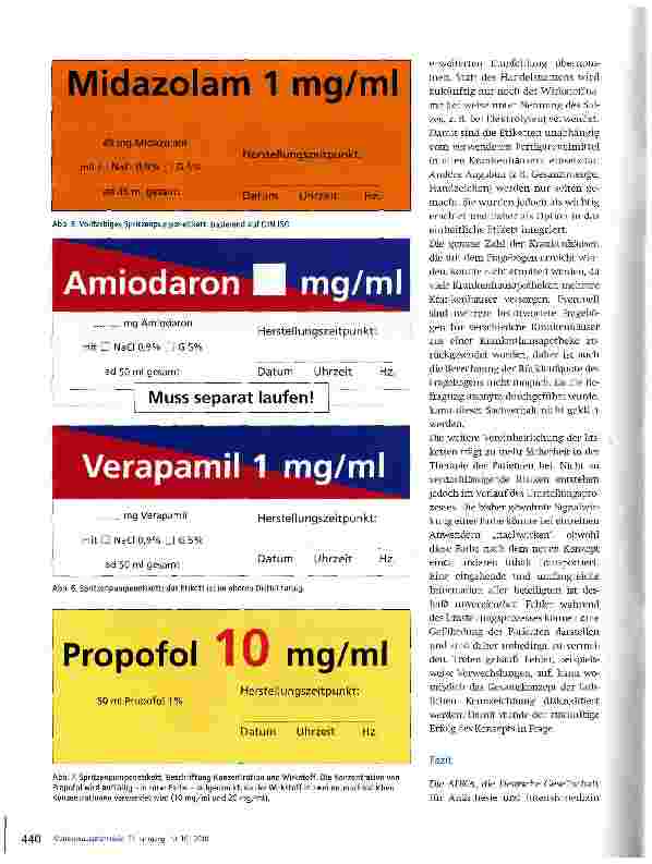 Vorschauseite 5: Eindeutige Spritzen-Kennzeichnung in der Anästhesie, Intensivund Notfallmedizin