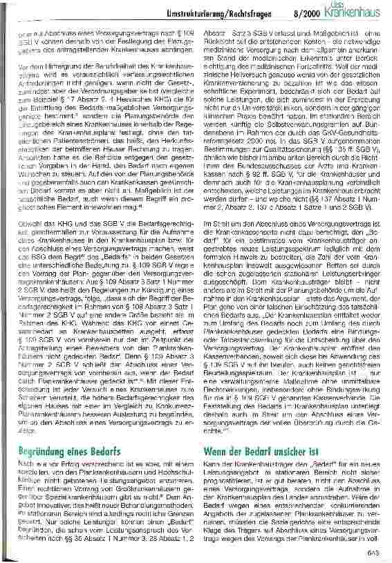 Vorschauseite 2: Rechtsfragen der Umstrukturierung von Krankenhäusern