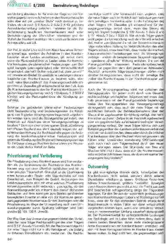 Vorschauseite 3: Rechtsfragen der Umstrukturierung von Krankenhäusern