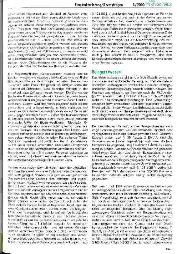 Vorschauseite 4: Rechtsfragen der Umstrukturierung von Krankenhäusern