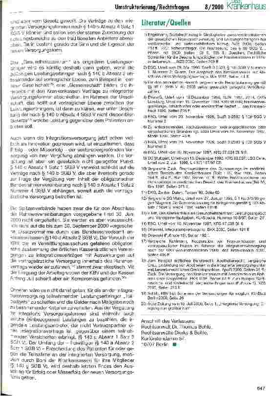 Vorschauseite 6: Rechtsfragen der Umstrukturierung von Krankenhäusern