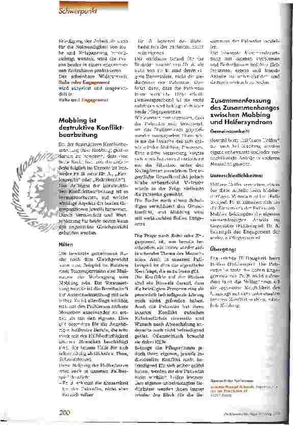 Vorschauseite 3: Warum sind Mobber hilflos und warum mobben Hilflose? Gewalt in der Pflege