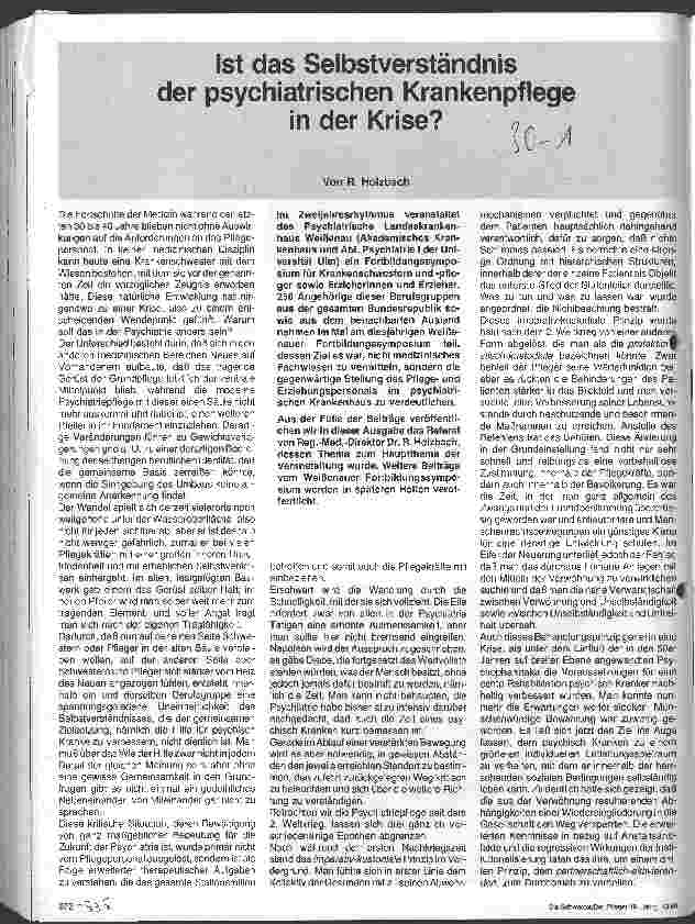 Vorschauseite 1: Ist das Selbstverständnis der psychiatrischen Krankenpflege in der Krise