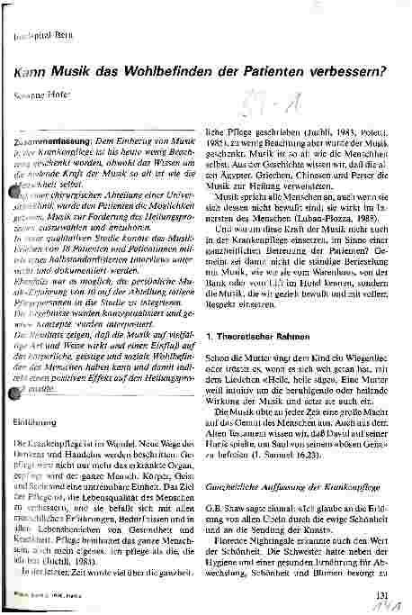 Vorschauseite 1: Kann Musik das Wohlbefinden der Patienten verbessern?