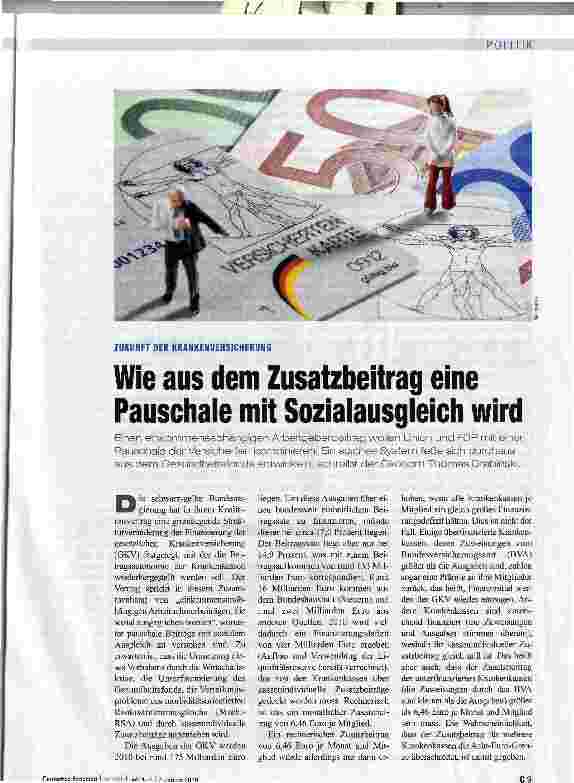 Vorschauseite 1: Wie aus dem Zusatzbeitrag eine Pauschale mit Sozialausgleich wird