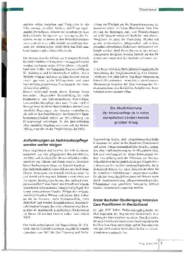 Vorschauseite 2: Zwischen Fachpflege und Medizin