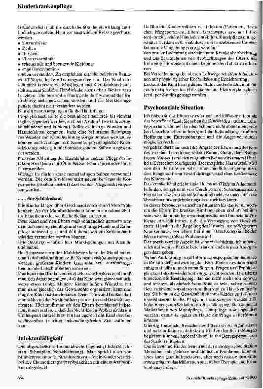 Vorschauseite 2: Pflege eines Kindes bei Strahlentherapie