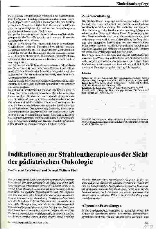 Vorschauseite 3: Pflege eines Kindes bei Strahlentherapie