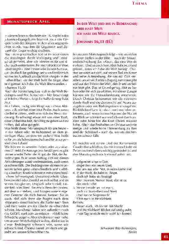 Vorschauseite 2: Angesehen und aufgerichtet werden Anregungen zu den Themenkreisen Menschenbild, Pflegeund Dienstverständnis anhand von Apostelgeschichte 3, 1-10