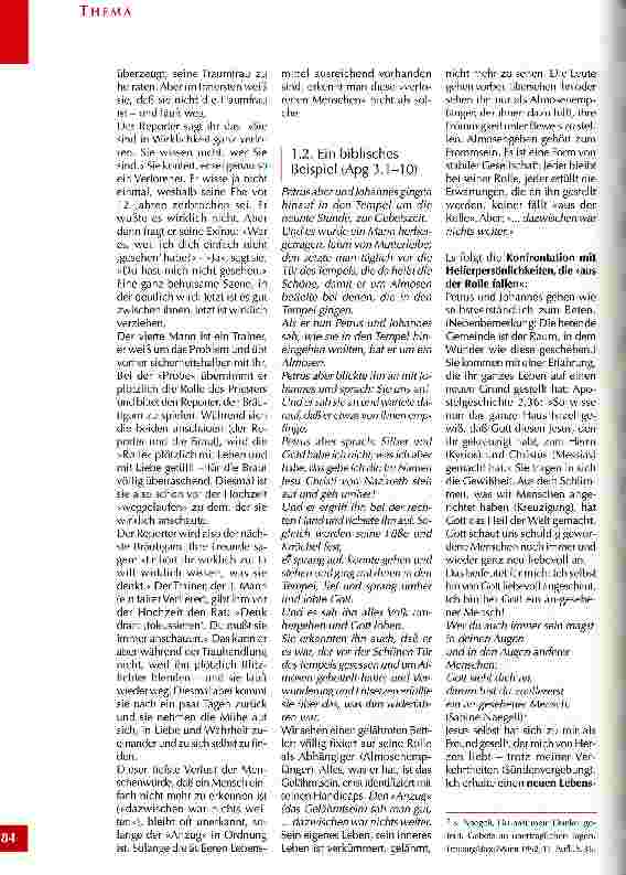 Vorschauseite 3: Angesehen und aufgerichtet werden Anregungen zu den Themenkreisen Menschenbild, Pflegeund Dienstverständnis anhand von Apostelgeschichte 3, 1-10