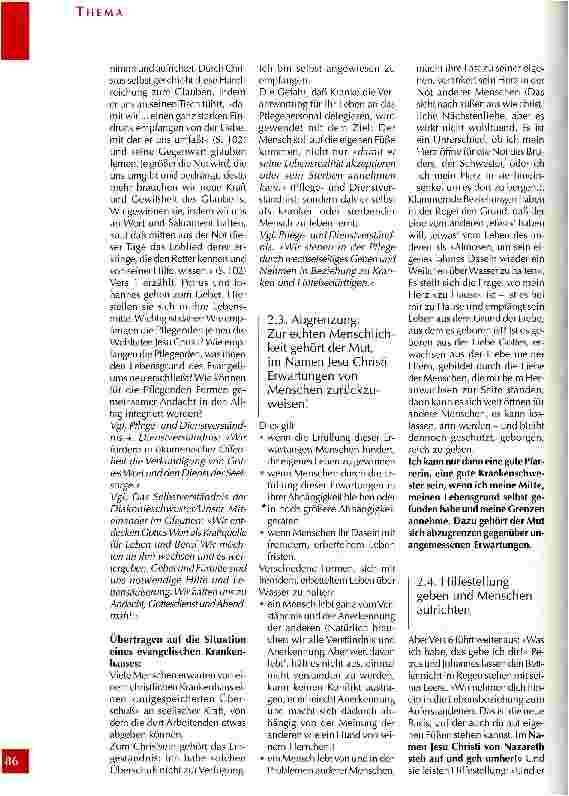 Vorschauseite 5: Angesehen und aufgerichtet werden Anregungen zu den Themenkreisen Menschenbild, Pflegeund Dienstverständnis anhand von Apostelgeschichte 3, 1-10