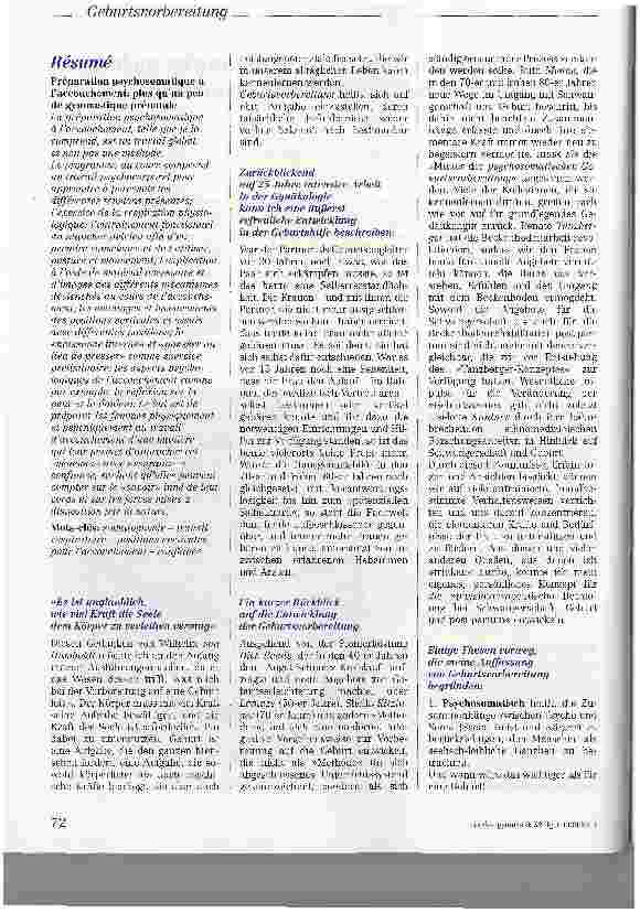 Vorschauseite 2: Psychosomatische Geburtsvorbereitung ist mehr als ein bisschen Schwangerschaftsgymnastik
