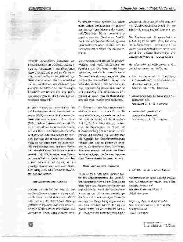 Vorschauseite 6: Gesundheit im Schulalltag - Ansätze und Chancen