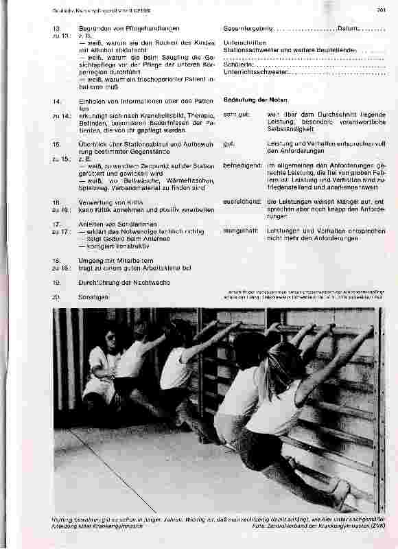 Vorschauseite 4: Vorstellung eines Versetzungsbogens für Kinderkrankenpflegeschülerinnen