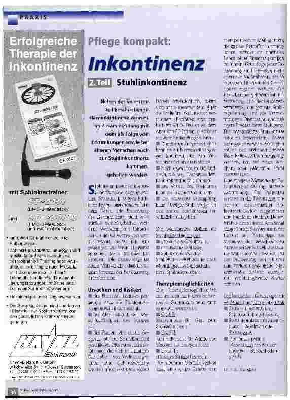 Vorschauseite 1: Inkontinenz 2. Teil - Stuhlinkontinenz