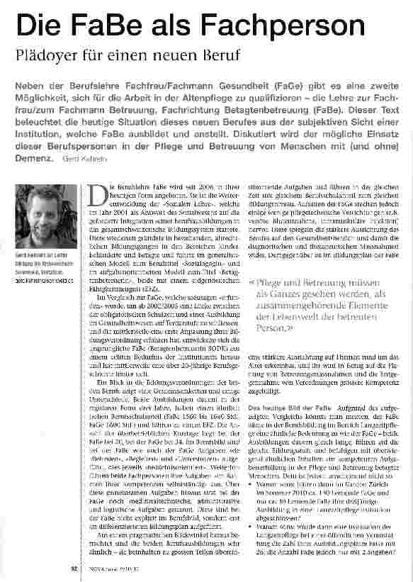 Vorschauseite 1: Die FaBe als Fachperson