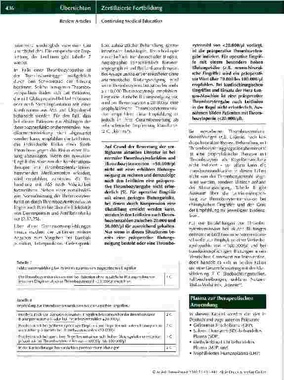Vorschauseite 6: Die aktuellen Querschnitts-Leitlinien der Bundesärztekammer zur Hämotherapie