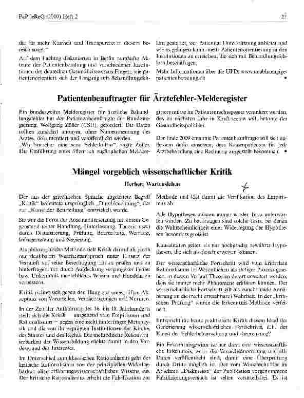 Vorschauseite 1: Mängel vorgeblich wissenschaftlicher Kritik