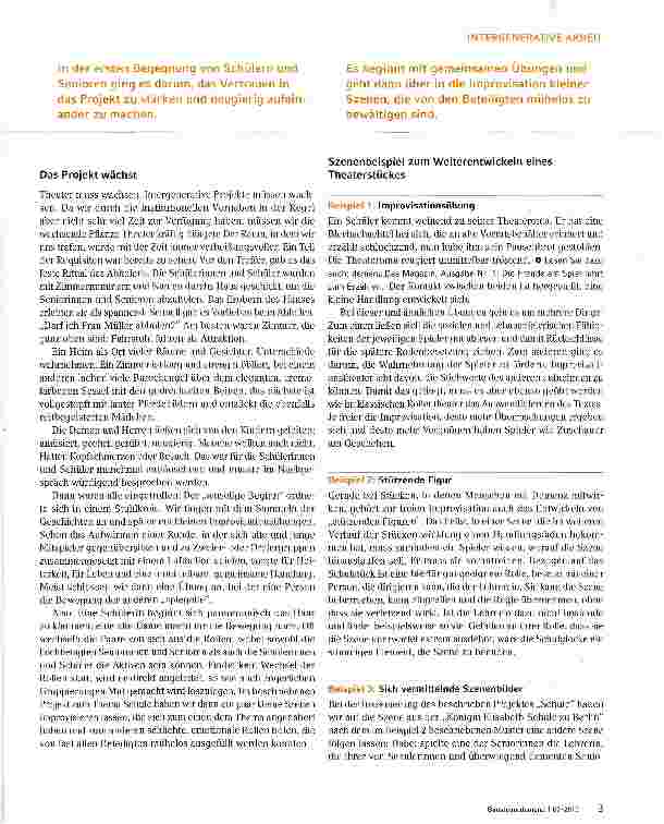 Vorschauseite 3: Allgemeine Überlegungen zum Biografischen in intergenerativen Theaterprojekten