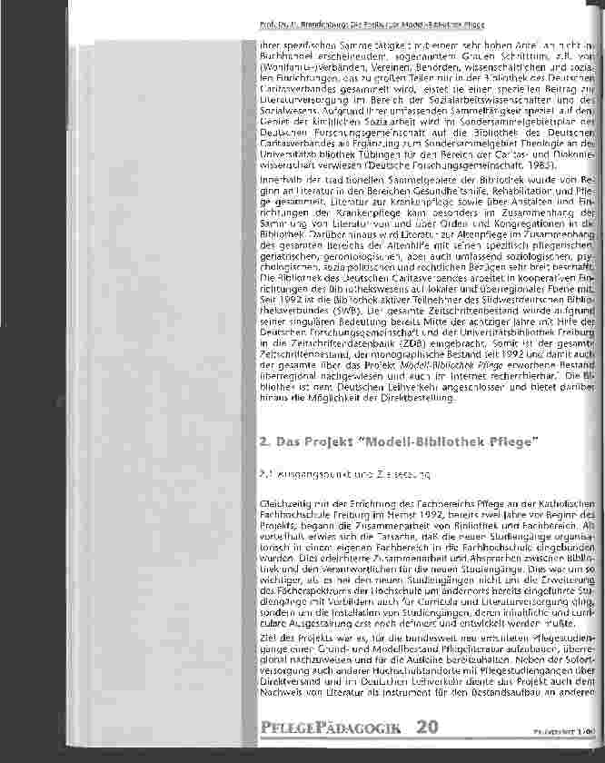 Vorschauseite 3: Die Freiburger Modell-Bibliothek Pflege Ein Projekt zur Literaturversorgung der pflegewissenschaftlichen Studiengänge