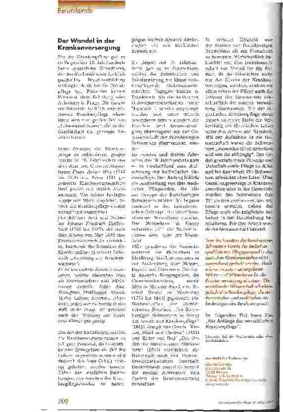 Vorschauseite 3: Die Berufsorganisation der Krankenpflegerinnen Deutschlands (1903 bis 1918) Geschichte der Krankenpflege