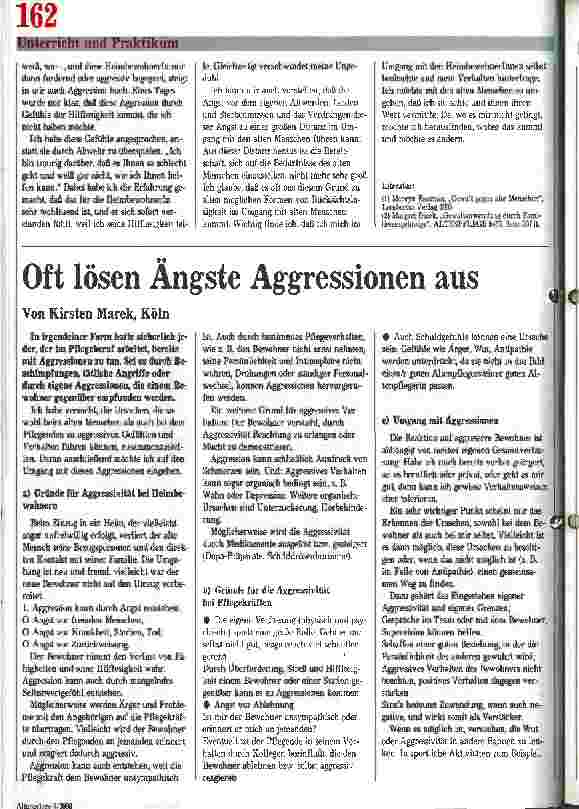 Vorschauseite 4: Gespräche helfen, Gewalt zu vermindern Konfrontation zwischen Heimbewohnern und Pflegepersonal