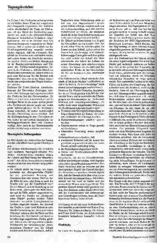 Vorschauseite 2: Pränatale Diagnostik - ethische und rechtliche Probleme der Genomanalyse - 9. Theologen-Juristen-Gespräch in Hofgeismar