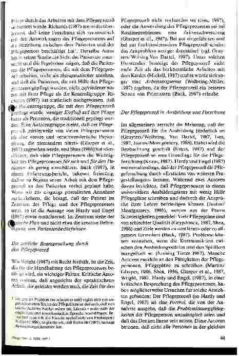 Vorschauseite 3: Ansichten und Meinungen zum Pflegeprozeß: Eine hermeneutische Untersuchung von Aussagen in Fachschriftenartikeln