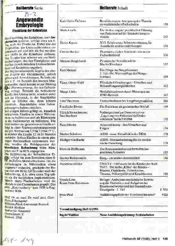 Vorschauseite 2: Angewandte Embroyologie - Einnistung der Keimblase