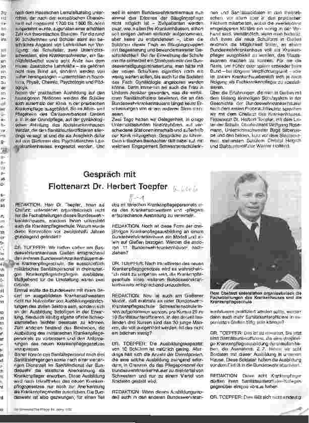 Vorschauseite 1: Gespräch mit Flottenarzt Dr. Herbert Toepfer