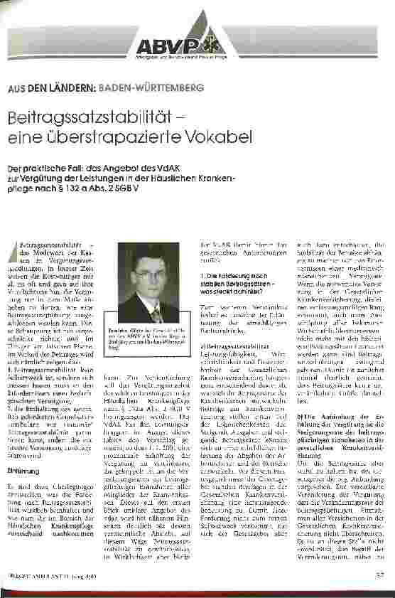 Vorschauseite 1: Beitragssatzstabilität - eine überstrapazierte Vokabel