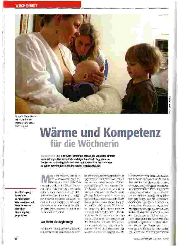 Vorschauseite 1: Wärme und Kompetenz für die Wöchnerin