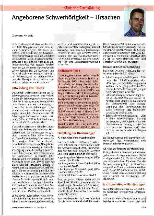 Vorschauseite 1: Angeborene Schwerhörigkeit - Ursachen
