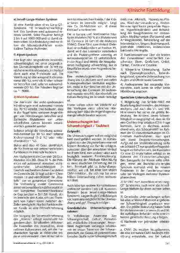 Vorschauseite 3: Angeborene Schwerhörigkeit - Ursachen