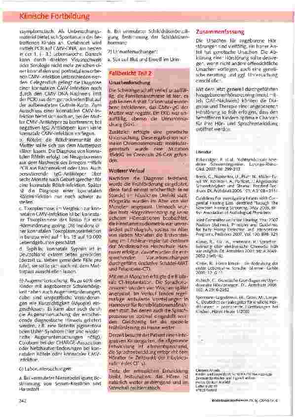 Vorschauseite 4: Angeborene Schwerhörigkeit - Ursachen