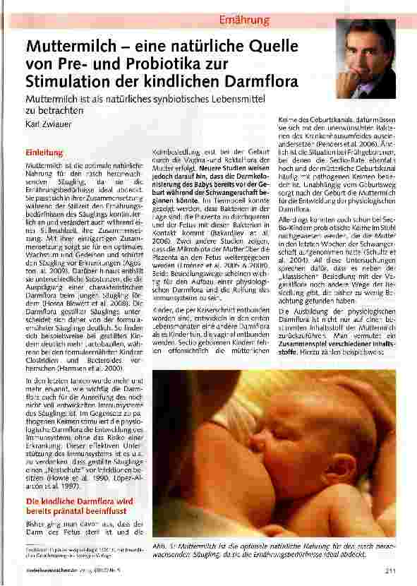 Vorschauseite 1: Muttermilch - eine natürliche Quelle von Preund Probiotika zur Stimulation der kindlichen Darmflora