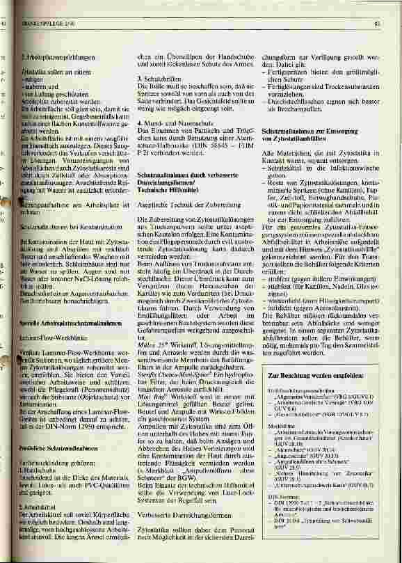 Vorschauseite 3: Risiken beim Umgang mit Zytostatika?