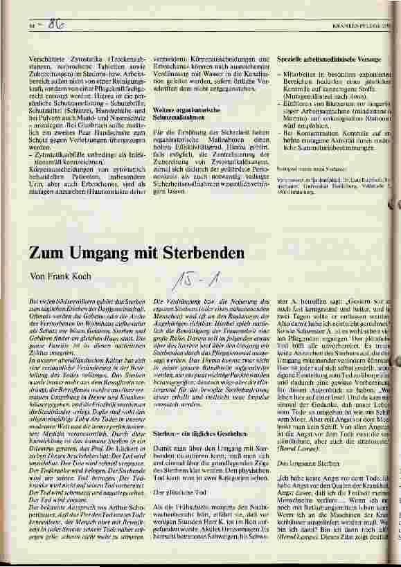 Vorschauseite 4: Risiken beim Umgang mit Zytostatika?