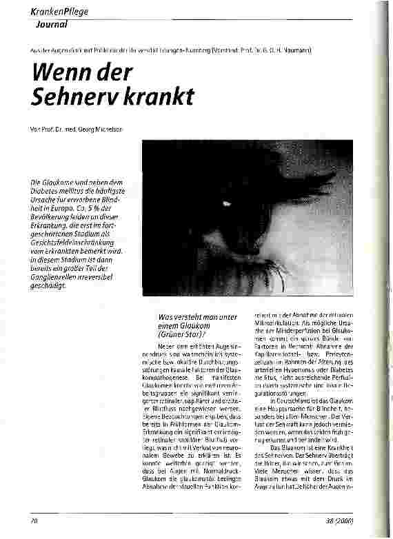 Vorschauseite 1: Wenn der Sehnerv krankt