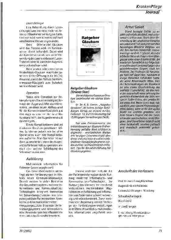 Vorschauseite 4: Wenn der Sehnerv krankt