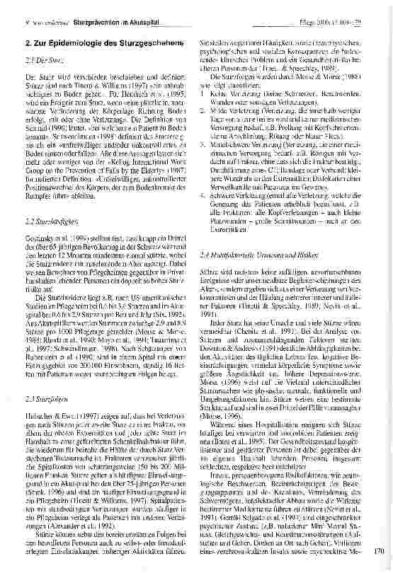 Vorschauseite 2: Sturzprävention im Akutspital Eine Literaturübersicht