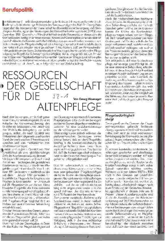 Vorschauseite 1: Ressourcen der Gesellschaft für die Altenpflege