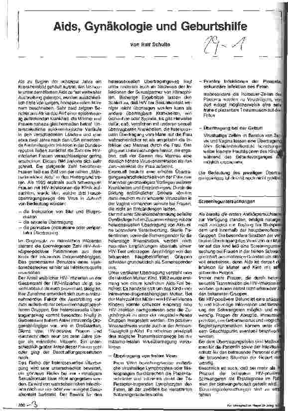Vorschauseite 1: Aids, Gynäkologie und Geburtshilfe