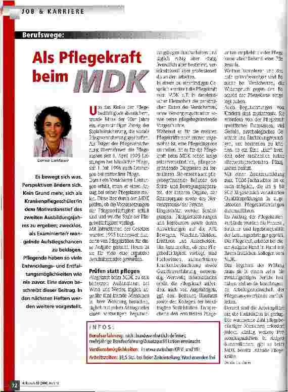 Vorschauseite 1: Als Pflegekraft beim MDK