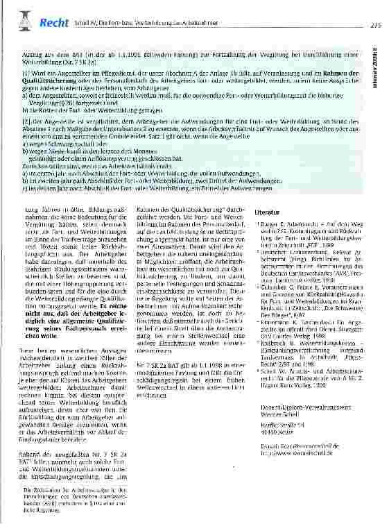 Vorschauseite 2: Die Fortbzw. Weiterbildung der Arbeitnehmer kan auch eine qualitätssichernde Maßnahme des Arbeitgebers sein