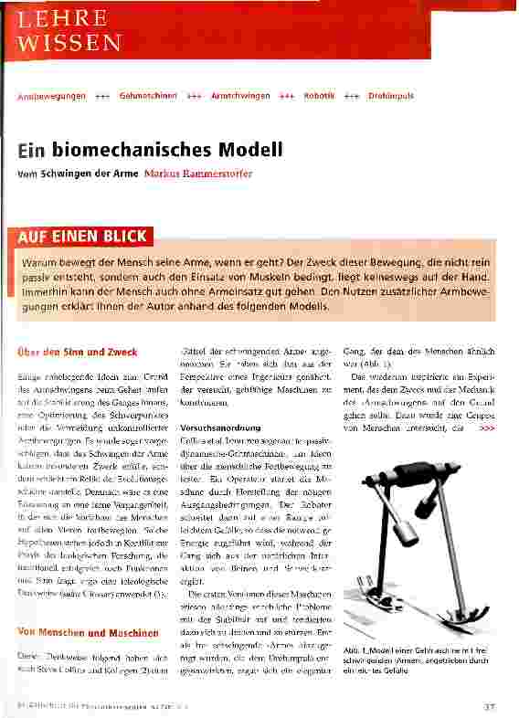 Vorschauseite 1: Ein biomechanisches Modell