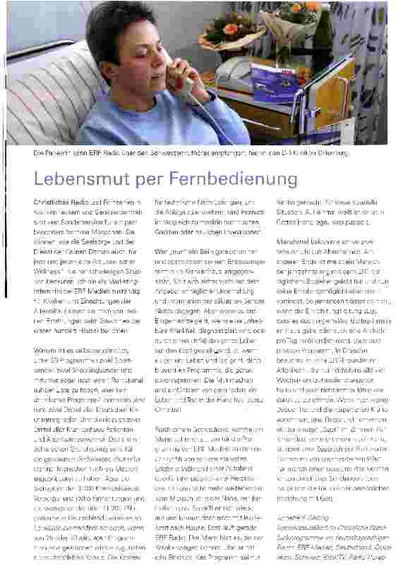 Vorschauseite 1: Lebensmut per Fernbedienung