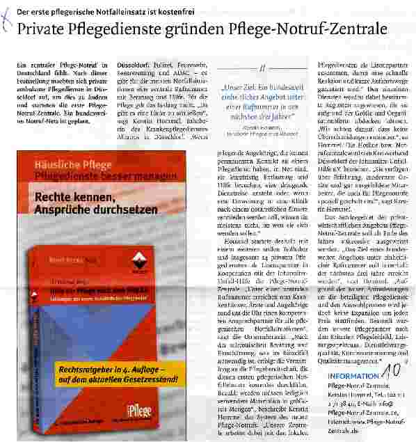 Vorschauseite 1: Private Pflegedienste gründen Pflege-Notruf-Zentrale